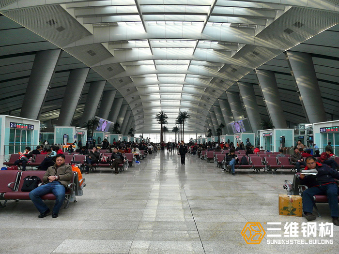 北京南站内部钢结构图示