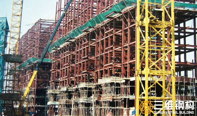 山东三维钢结构公司建造的济南伟东新都钢结构高层住宅楼效果图