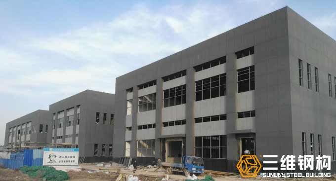 山东三维钢结构公司建造的蚌埠天成包装科技股份有限公司实物图