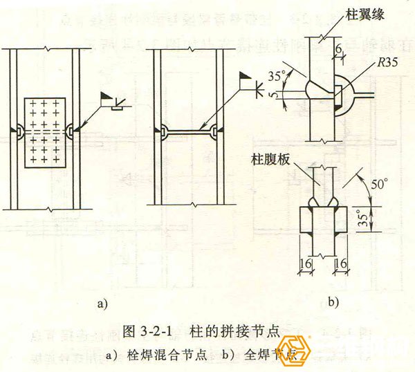 图1示柱的拼接节点